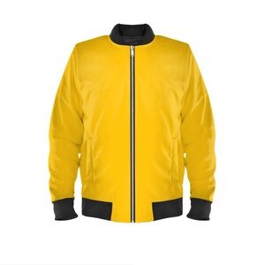 Guess Men's Velvet Yellow Bomber Jacket sz Large